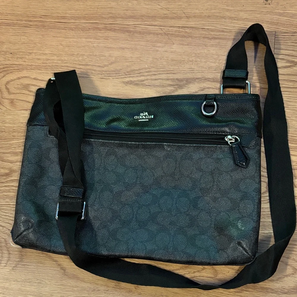 Coach Black and Gray Messenger Bag